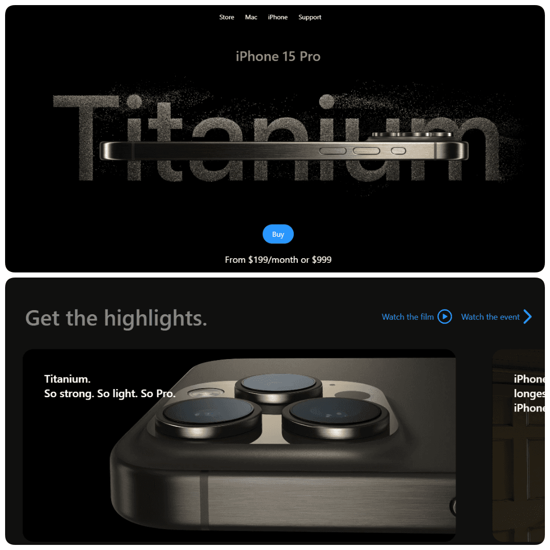 Animated Apple Iphone 3D Website